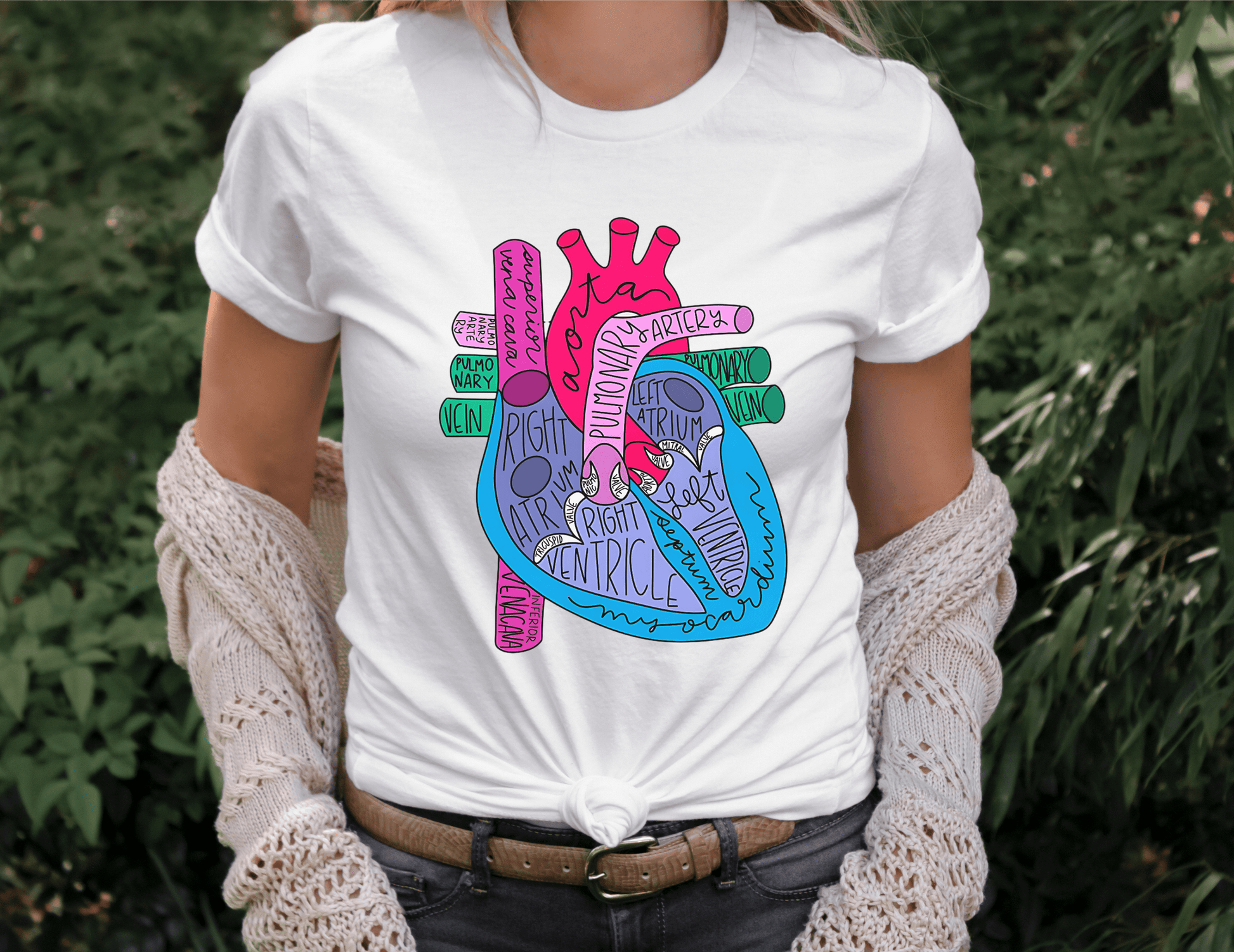 Heart Anatomy T-Shirt – Educational & Stylish Medical Apparel for Healthcare Professionals