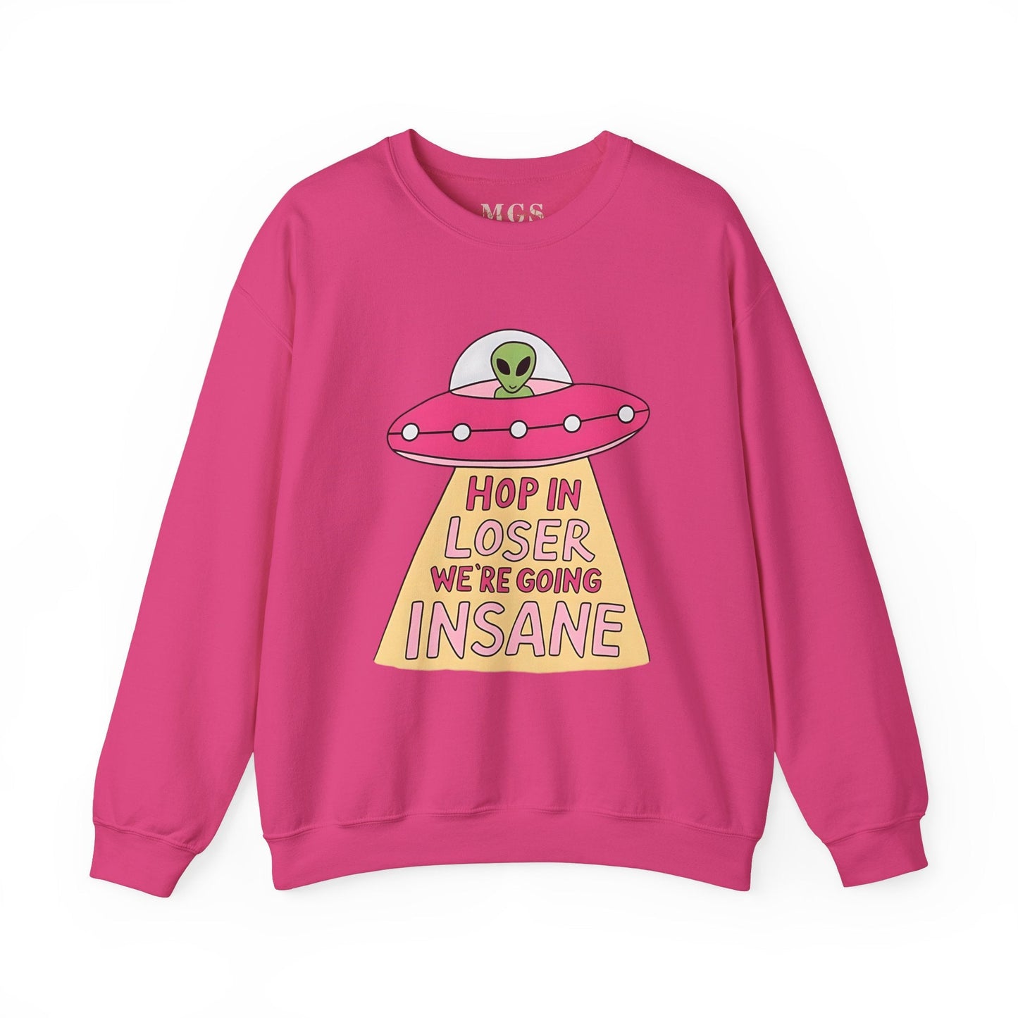 Hop in Bestie, We’re Going Insane Heavy Blend™ Crewneck Sweatshirt – Funny & Cozy Healthcare Apparel Heliconia