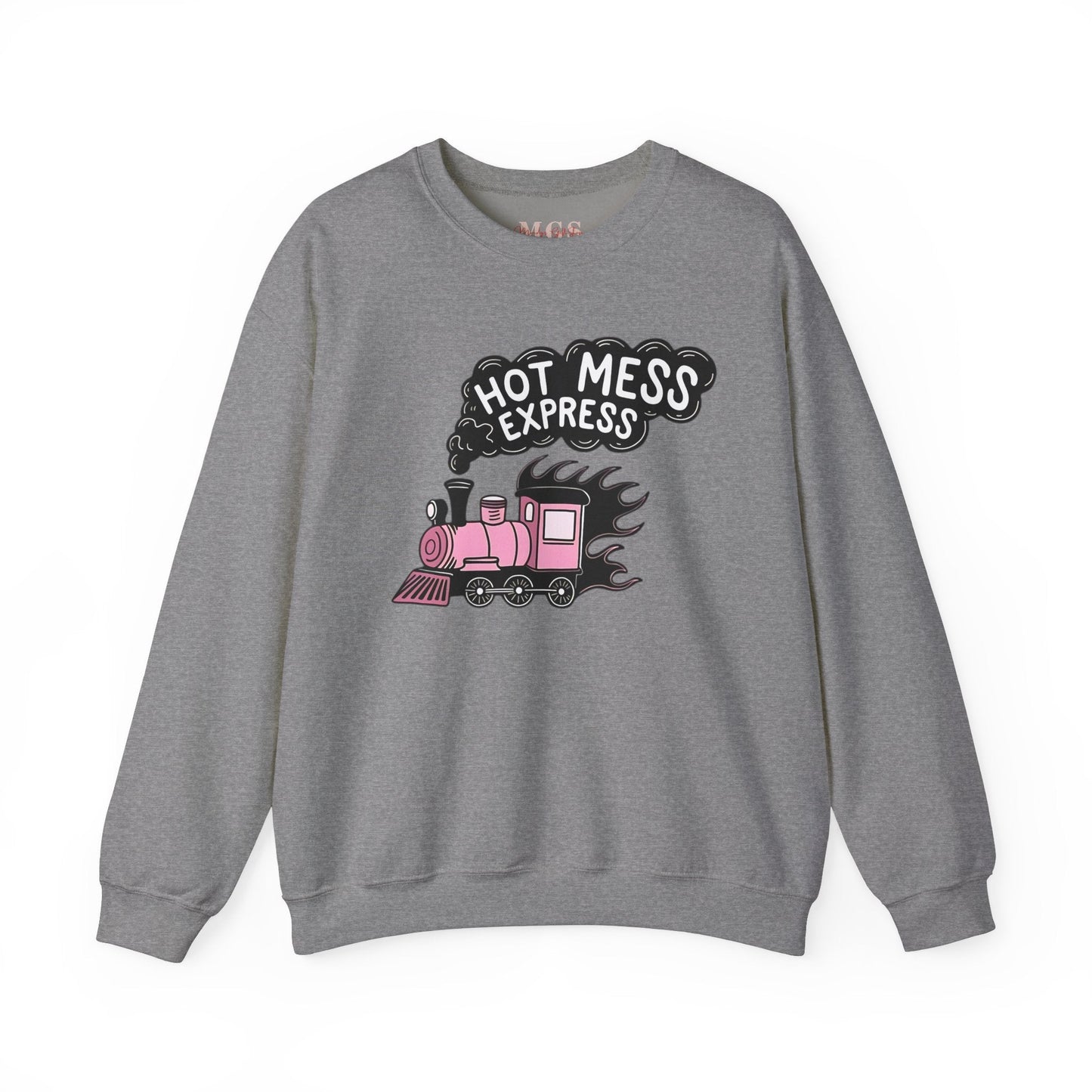 Hot Mess Express Heavy Blend™ Crewneck Sweatshirt – Funny & Cozy Healthcare Apparel Graphite Heather