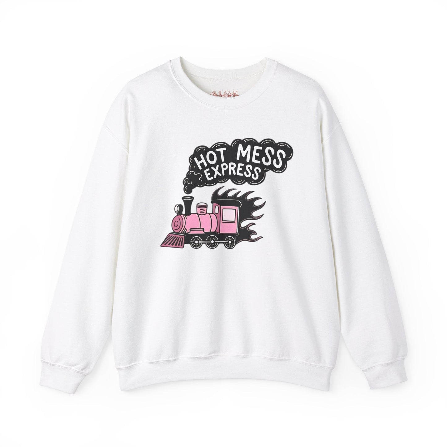 Hot Mess Express Heavy Blend™ Crewneck Sweatshirt – Funny & Cozy Healthcare Apparel White