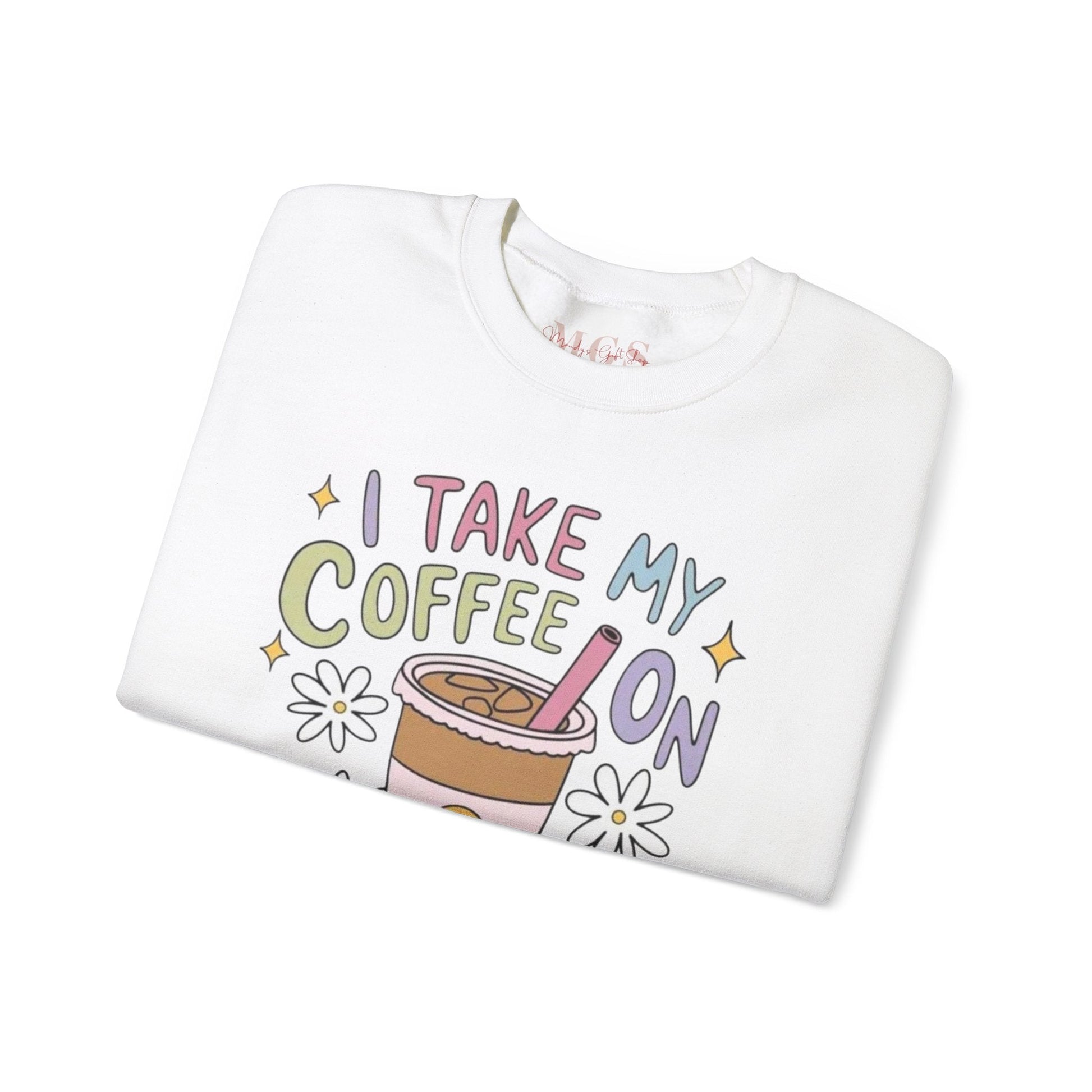 I Take My Coffee on The Rocks Heavy Blend™ Crewneck Sweatshirt – Cozy & Funny Healthcare Apparel