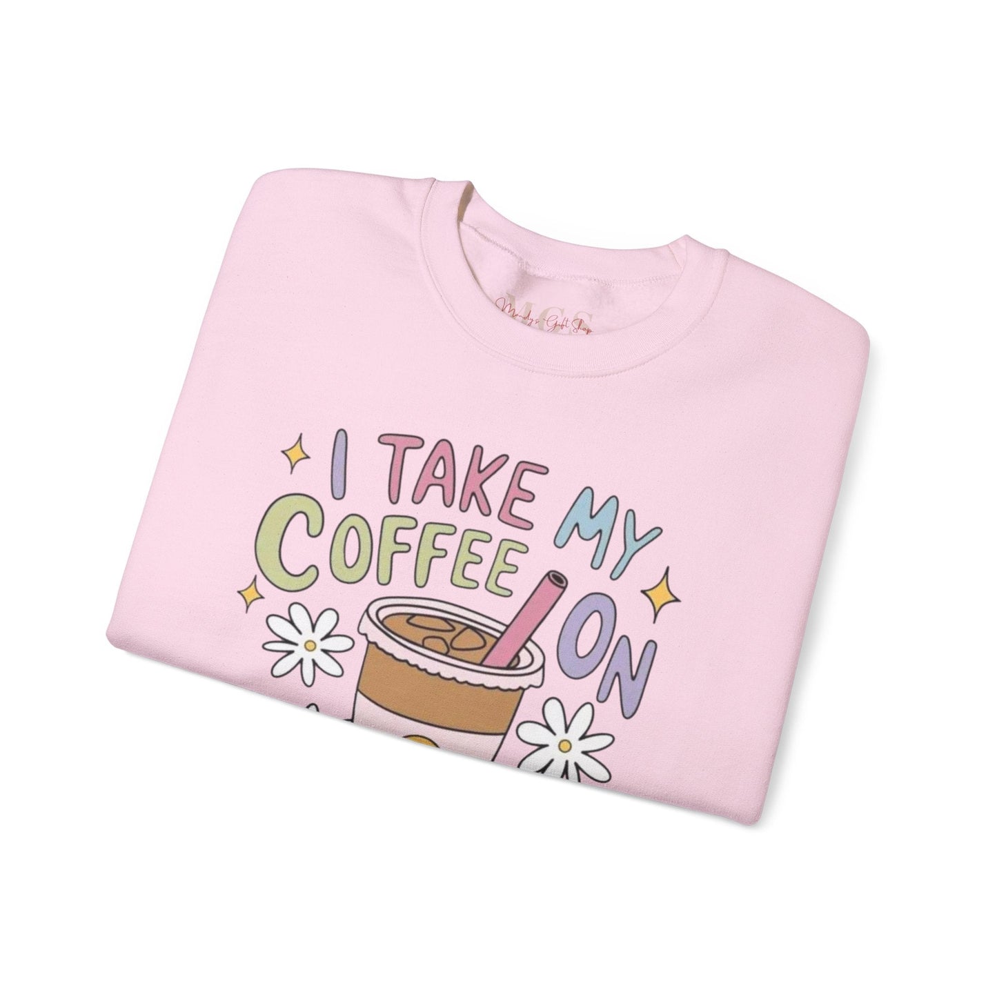 I Take My Coffee on The Rocks Heavy Blend™ Crewneck Sweatshirt – Cozy & Funny Healthcare Apparel