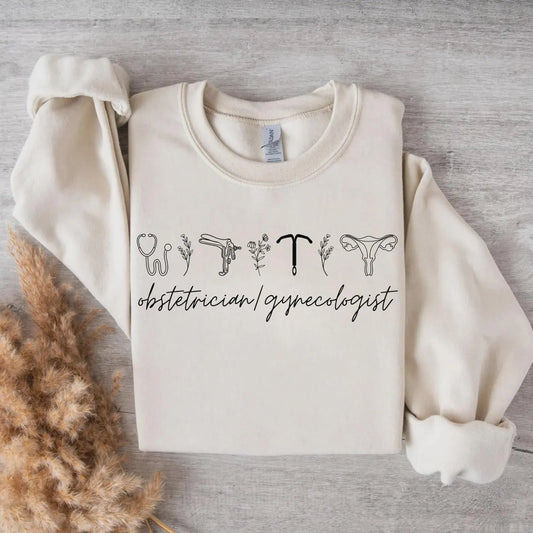 OB/GYN Crewneck Sweatshirt for Women – Cozy Medical Pullover for Obstetricians & Gynecologists
