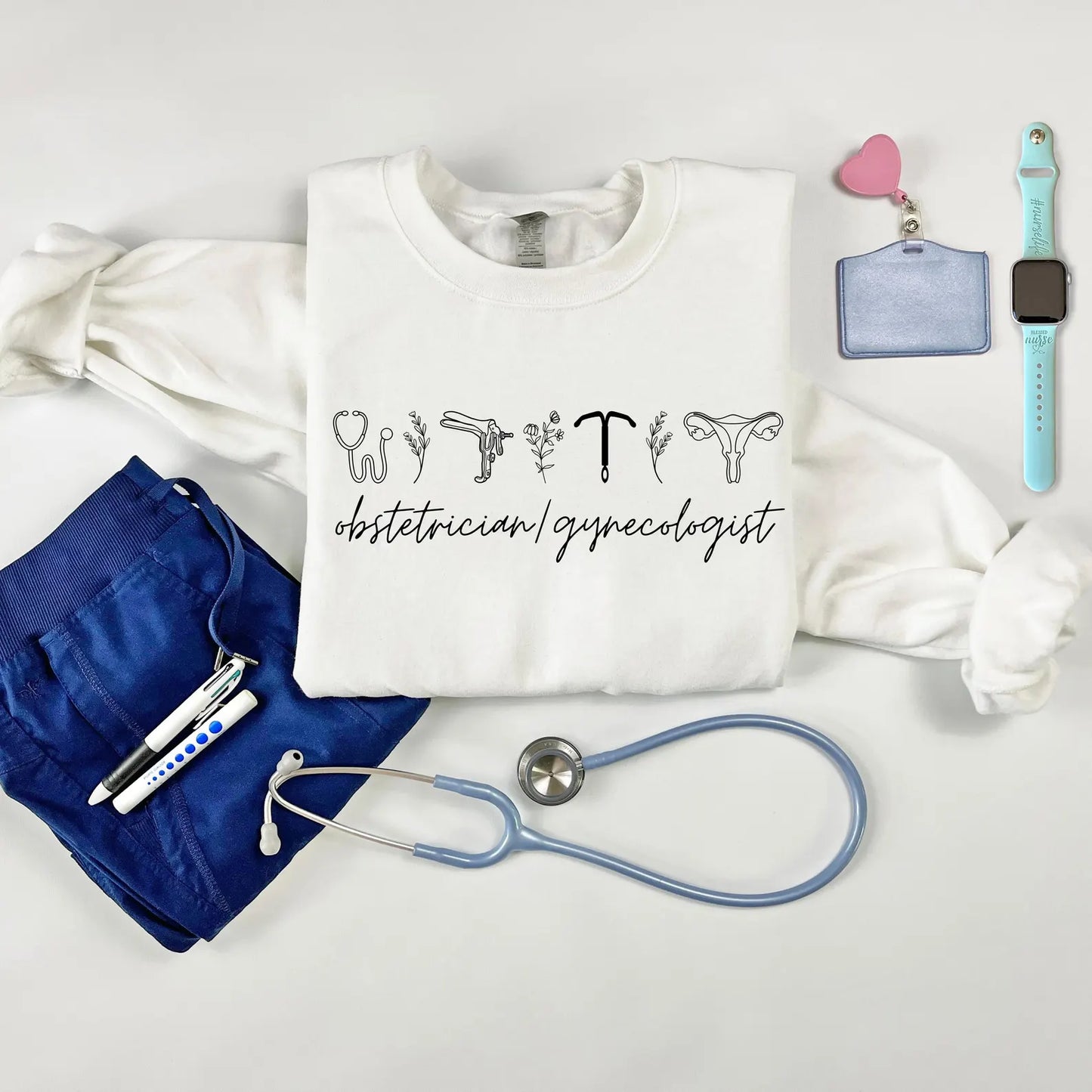 OB/GYN Crewneck Sweatshirt for Women – Cozy Medical Pullover for Obstetricians & Gynecologists