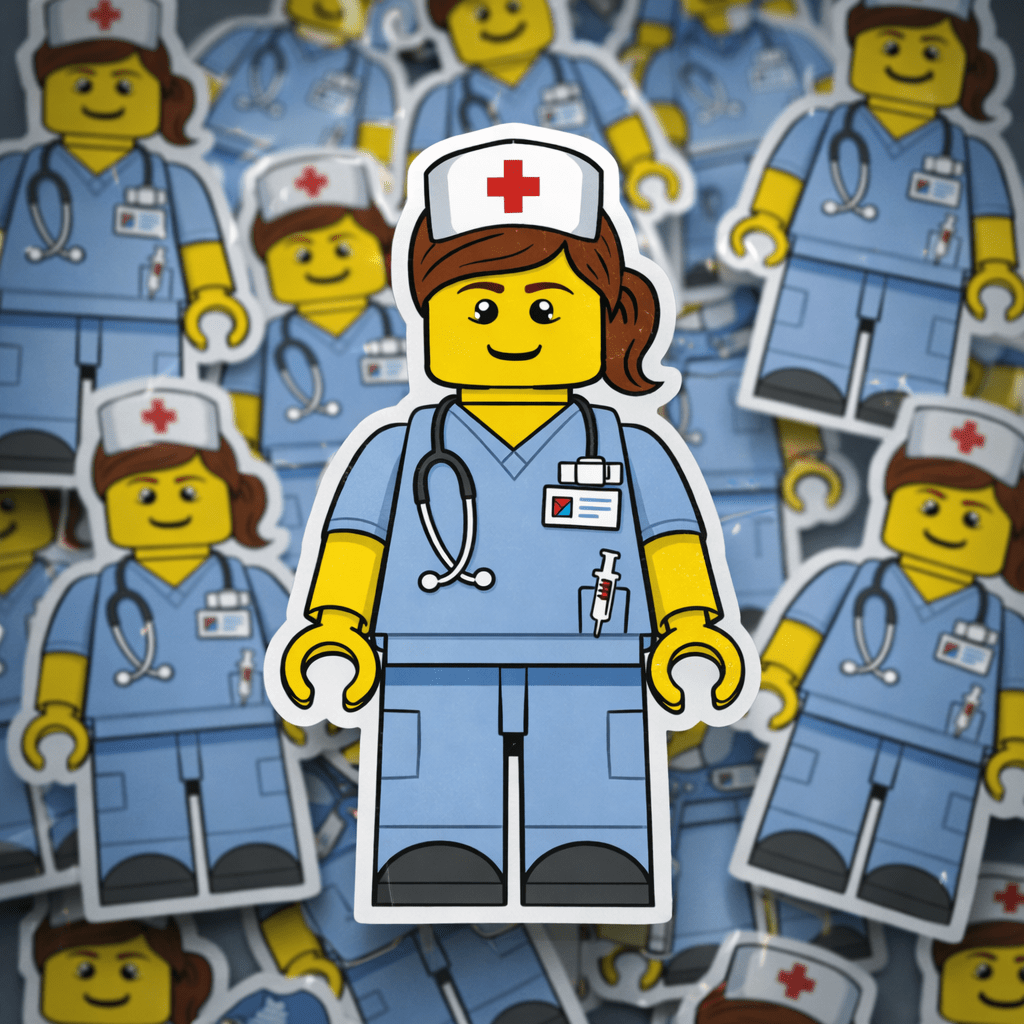 Lego Style Nurse Sticker