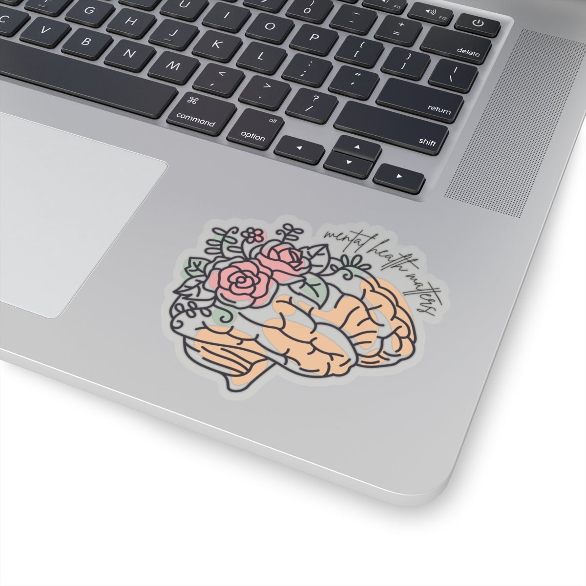 Mental Health Matters Brain Die-Cut Sticker – Inspirational Healthcare Sticker for Mental Health Awareness 4" × 4"