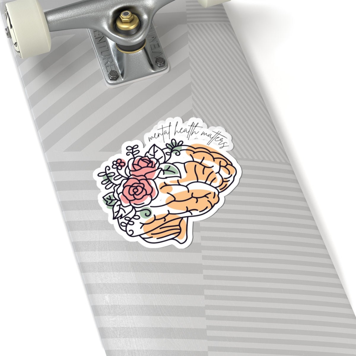 Mental Health Matters Brain Die-Cut Sticker – Inspirational Healthcare Sticker for Mental Health Awareness 6" × 6"