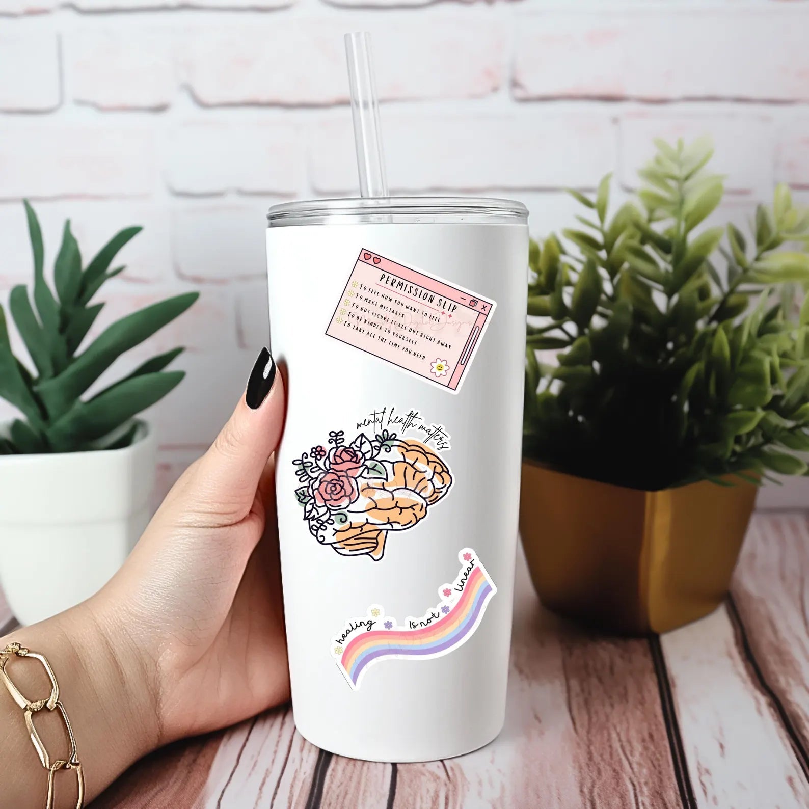 Mental Health Matters Brain Die-Cut Sticker – Inspirational Healthcare Sticker for Mental Health Awareness