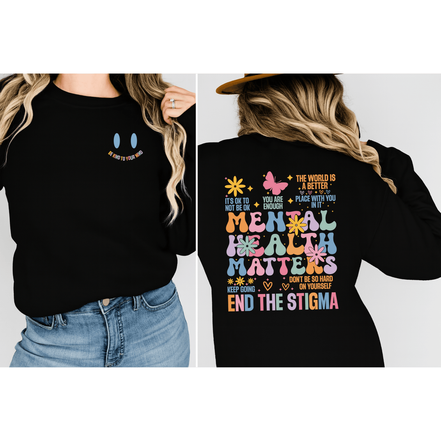 Mental Health Matters Hoodie & Sweater – End the Stigma | Positive Affirmation Graphic Sweatshirt