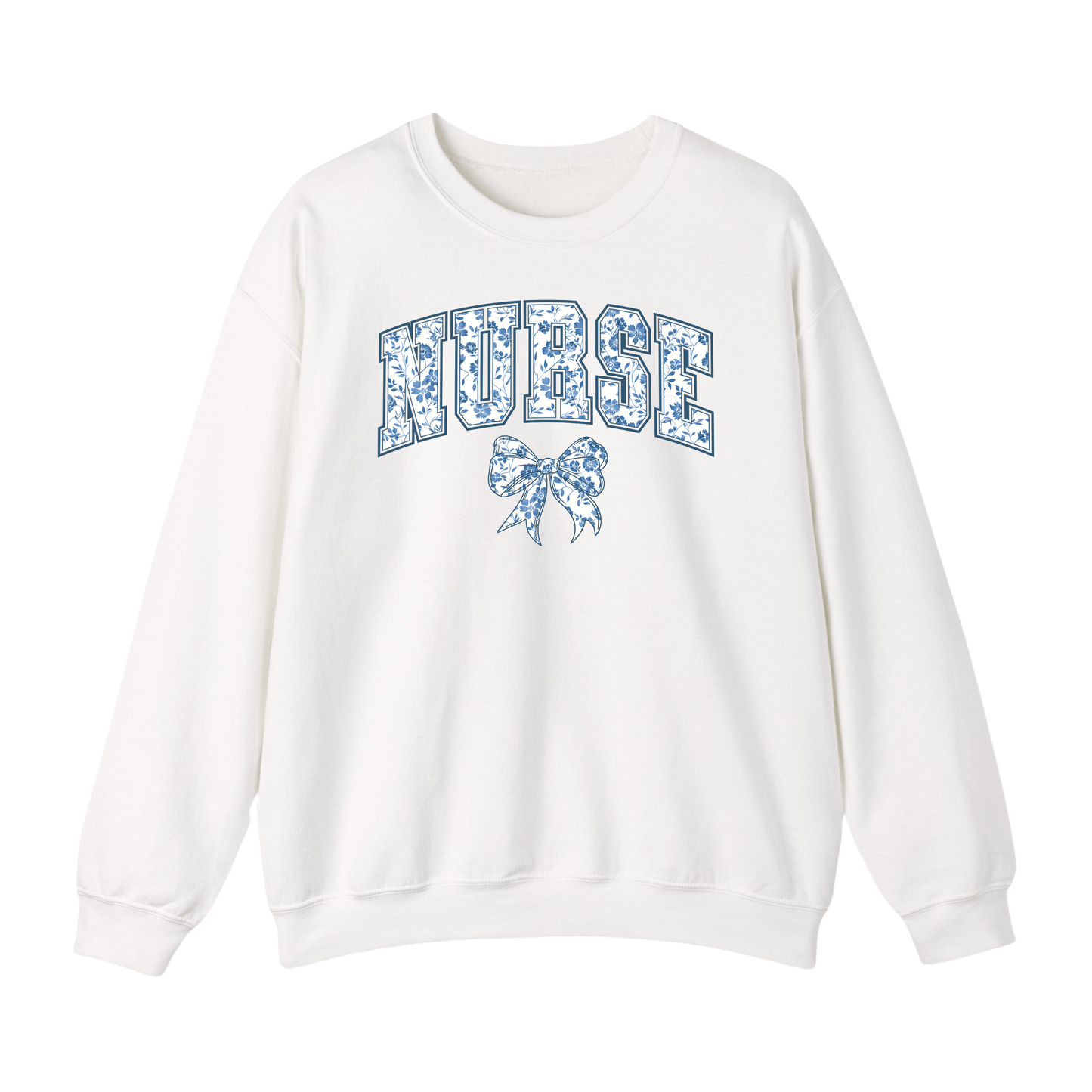 Nurse Chinoiserie Coquette Bow Sweater Women’s Sweater – Stylish Healthcare Apparel for Nurse White