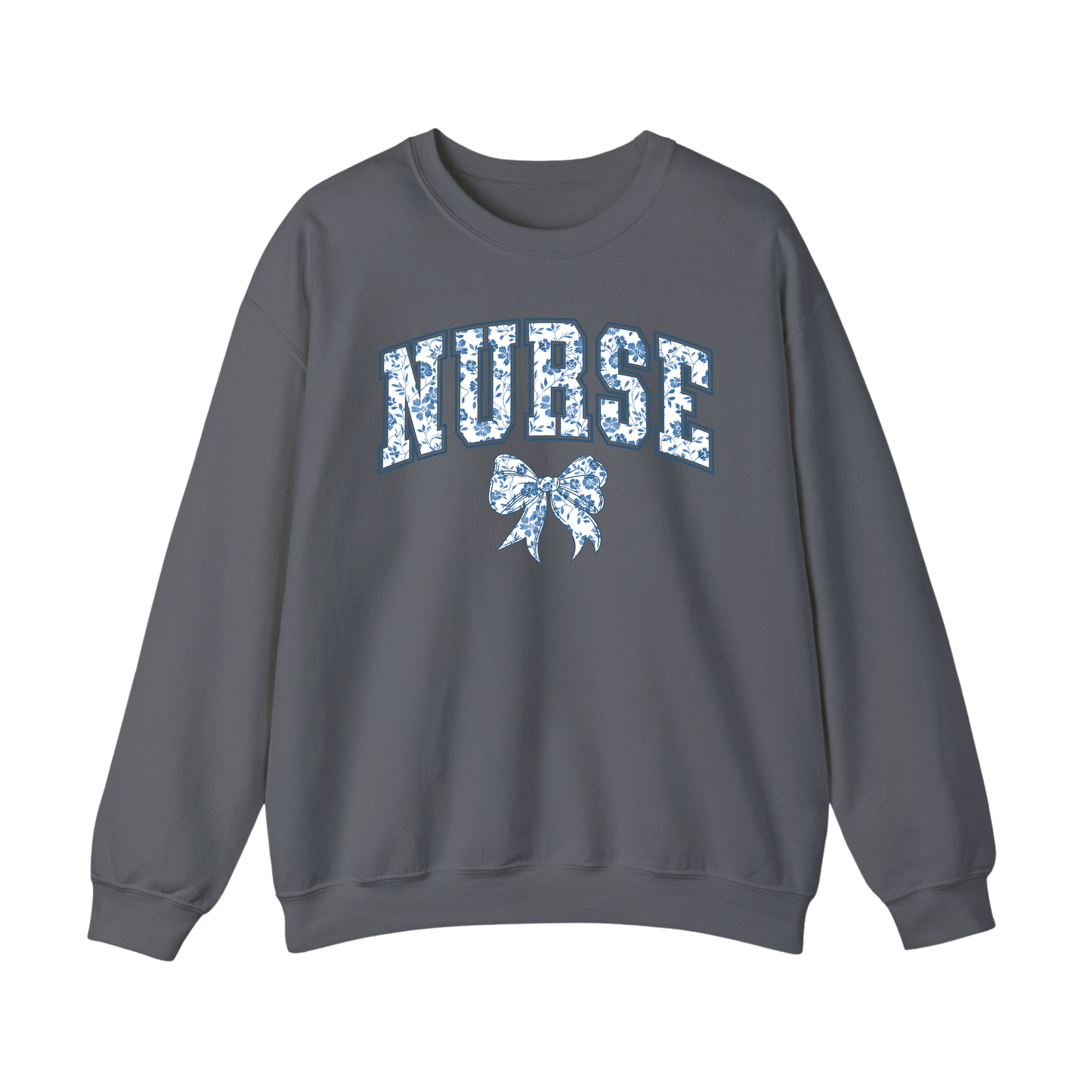 Nurse Chinoiserie Coquette Bow Sweater Women’s Sweater – Stylish Healthcare Apparel for Nurse Charcoal