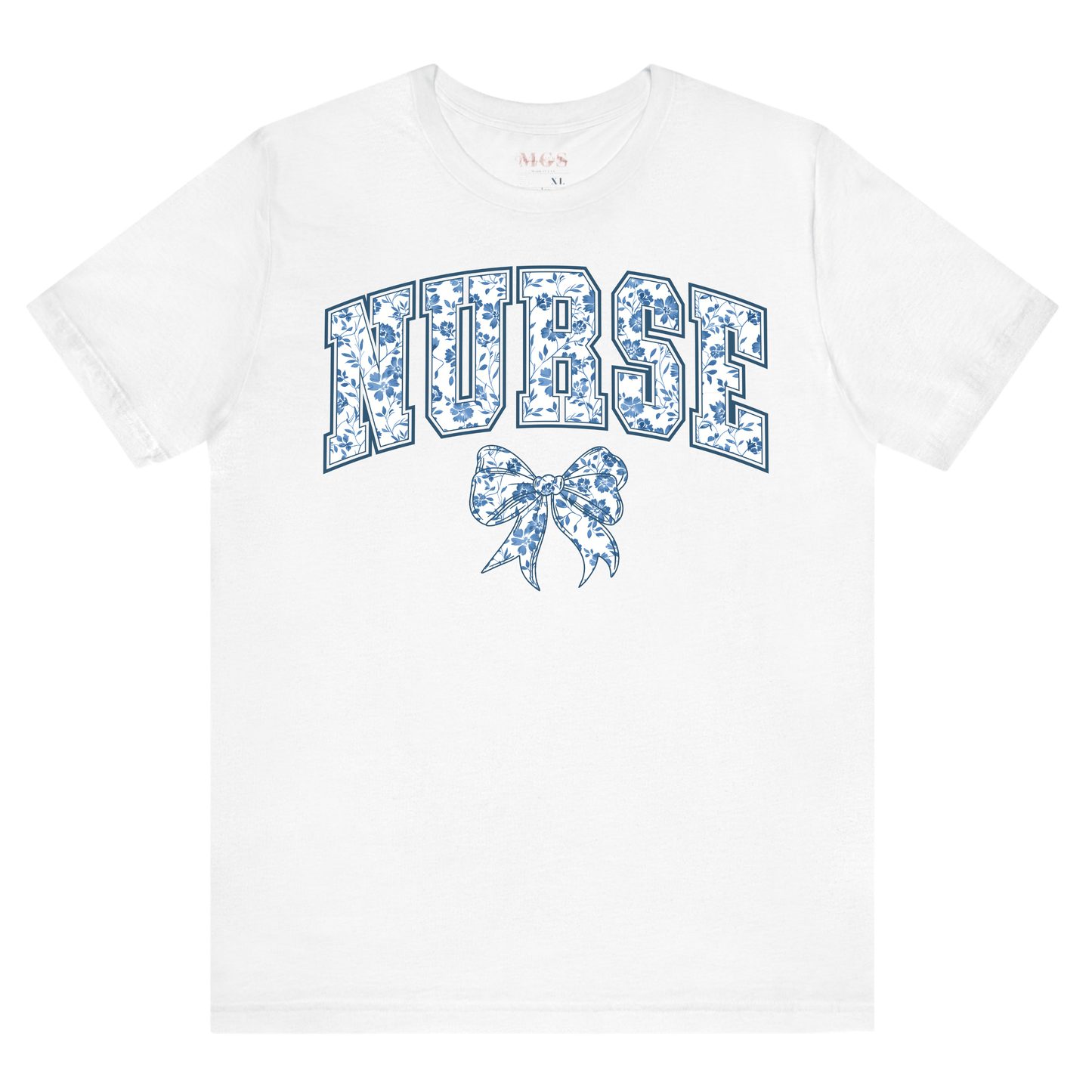 Nurse Chinoiserie Coquette Bow Sweater Women’s T-Shirt – Stylish Healthcare Apparel for Nurses White