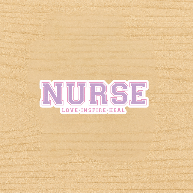 Nurse Sticker – Aesthetic Vinyl Decal for Laptop, Water Bottle, Journal | Nursing Gift for RN, LPN, or Nursing Student | Love Inspire Heal