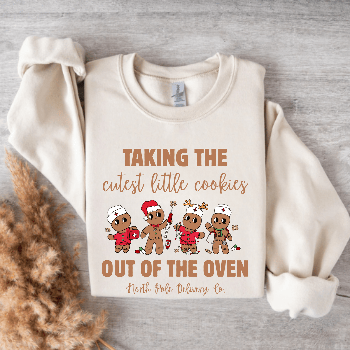 OB Nurse Christmas Sweatshirt – Taking the Cutest Little Cookies Out of the Oven | Labor & Delivery Holiday Crewneck | North Pole Delivery Co
