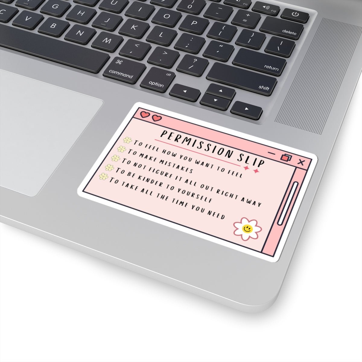 Permission Slip Mental Health Die-Cut Stickers – Supportive & Inspirational Healthcare Decals 4" × 4"