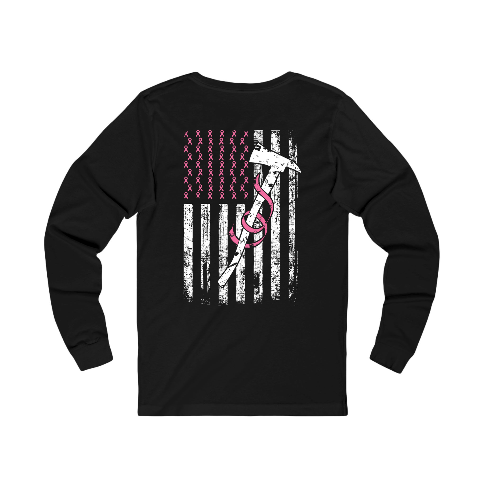 Pink Ribbon Nurse Flag Shirt – Breast Cancer Awareness Distressed American Flag Tee