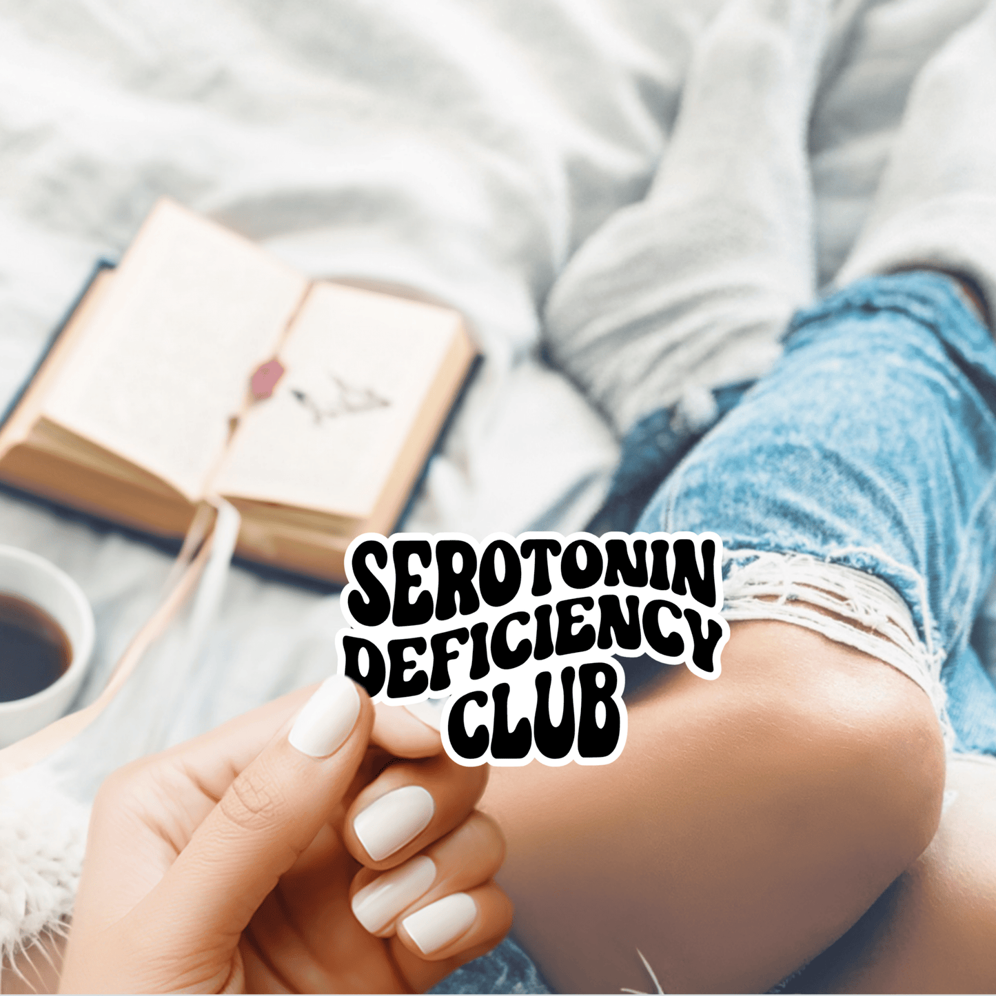 Serotonin Deficiency Club Die-Cut Sticker – Mental Health Awareness Sticker for Healthcare Professionals