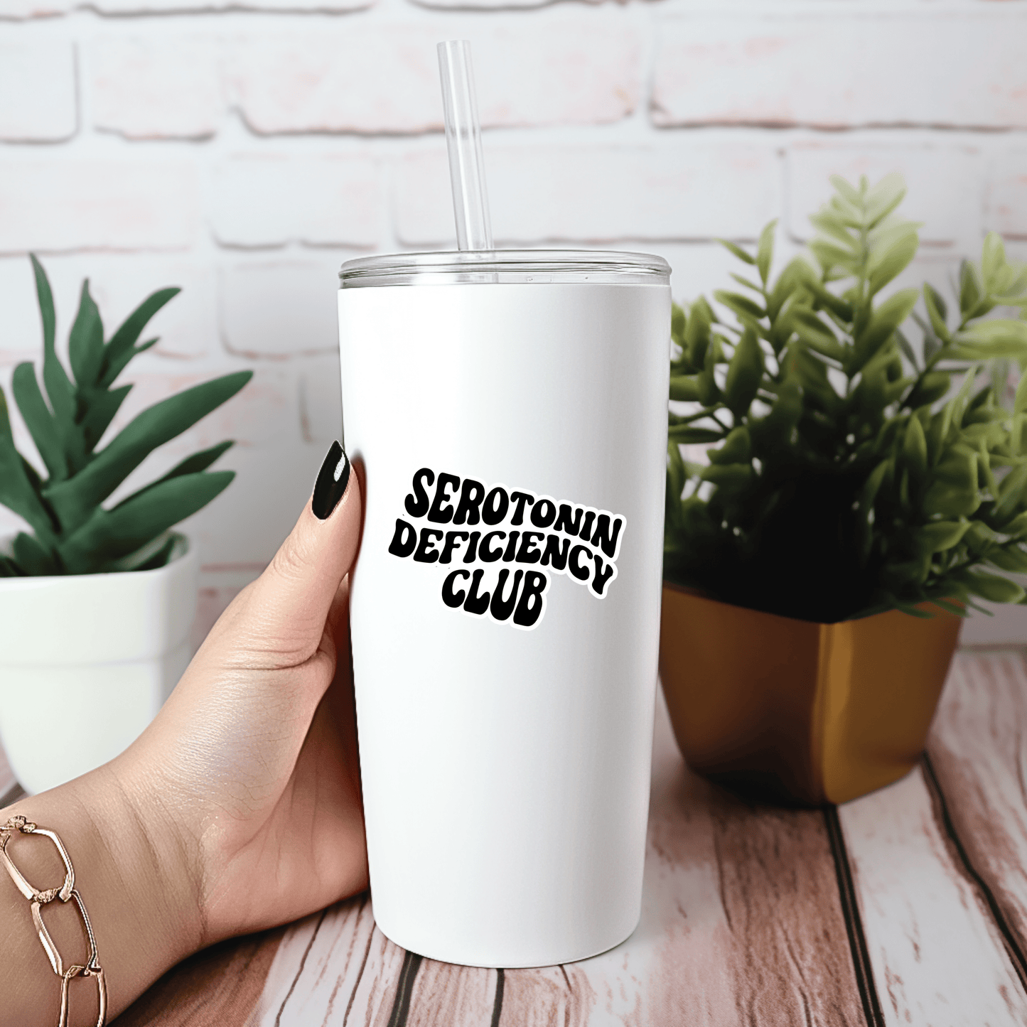 Serotonin Deficiency Club Die-Cut Sticker – Mental Health Awareness Sticker for Healthcare Professionals