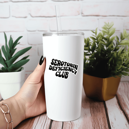 Serotonin Deficiency Club Die-Cut Sticker – Mental Health Awareness Sticker for Healthcare Professionals