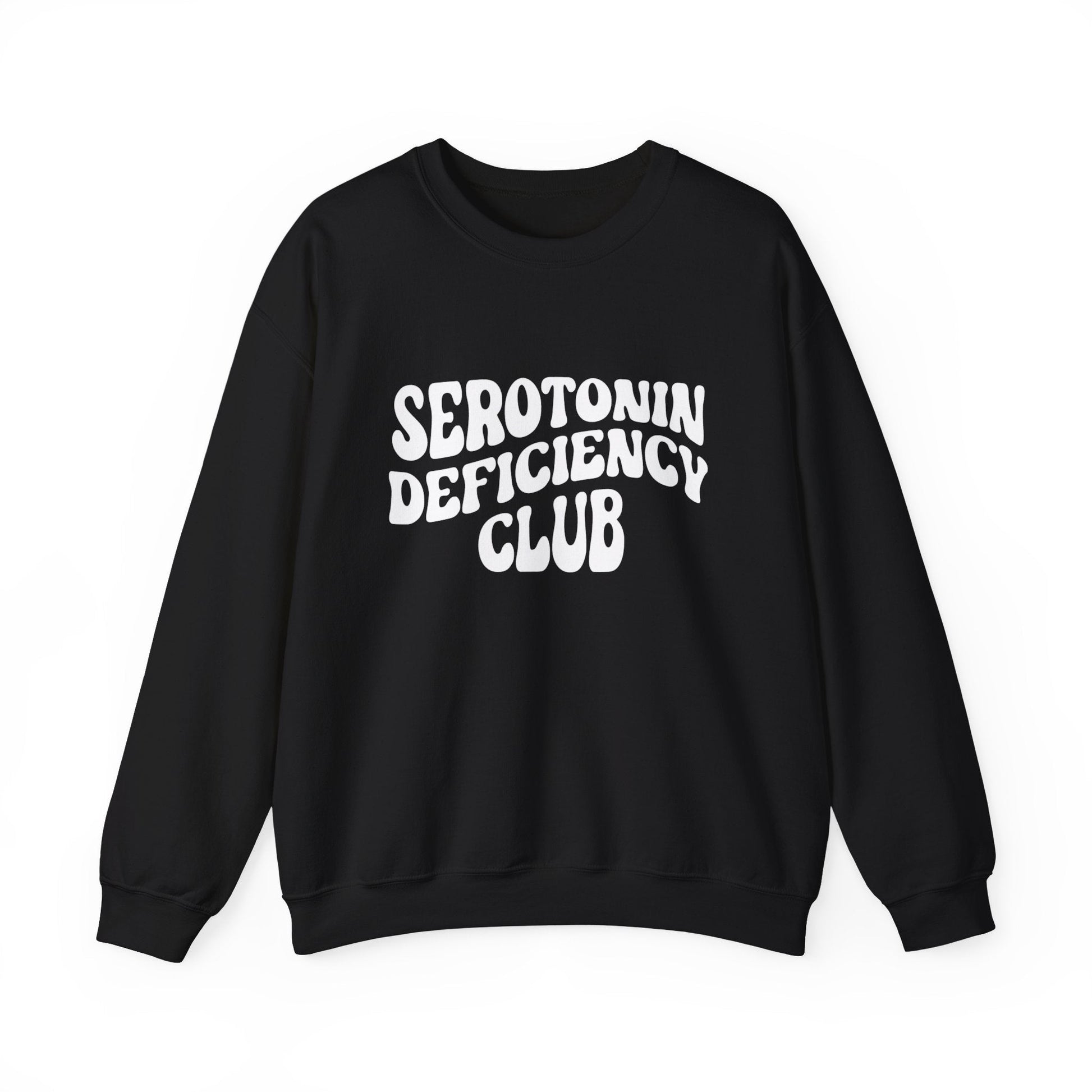 Serotonin Deficiency Club Women’s Sweater – Cozy Mental Health Awareness Apparel for Healthcare Professionals Black