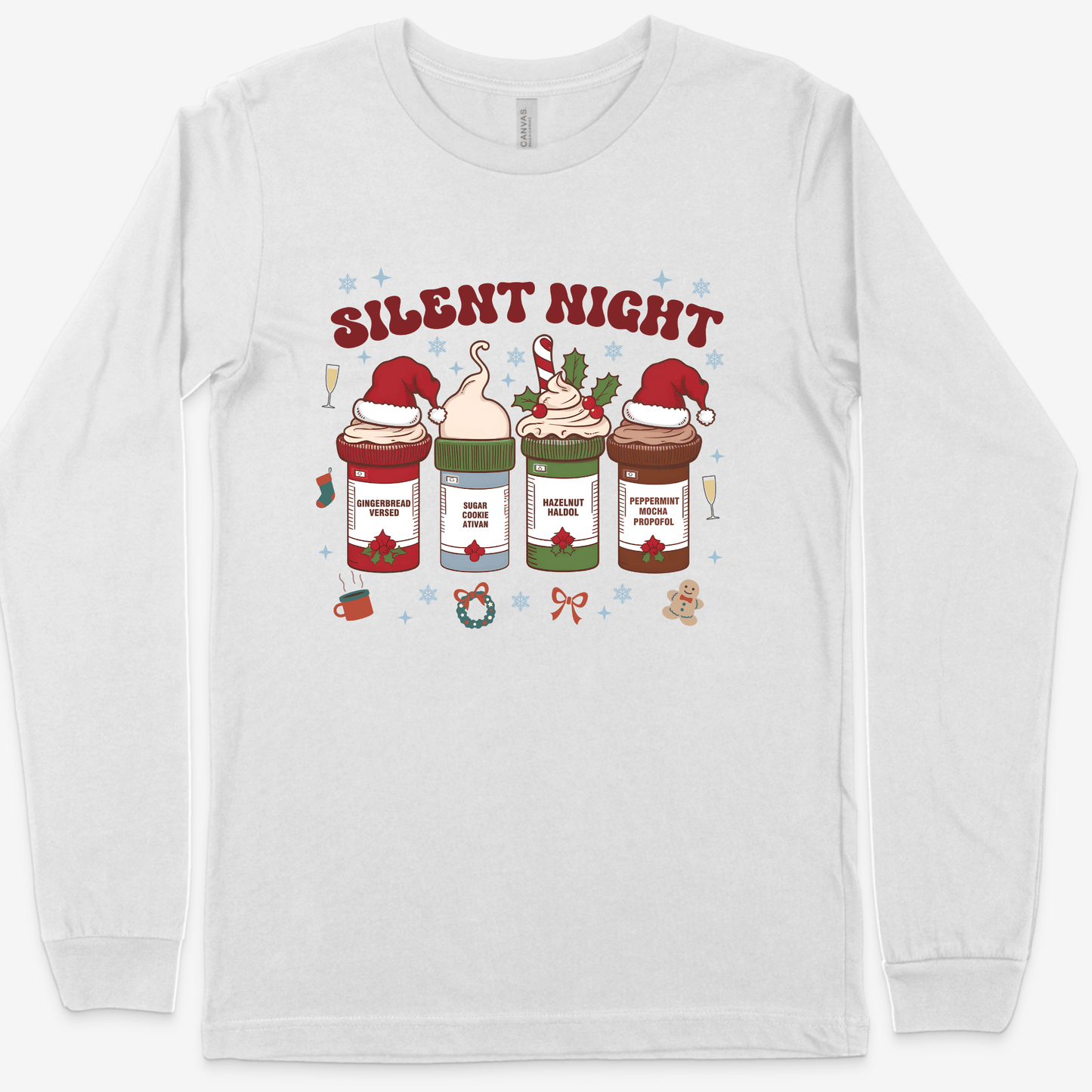 Silent Night Nurse Shirt – Funny Sedative Medication Tee for Healthcare Workers, Pharmacists & Medical Staff | Christmas Medical Humor Gift