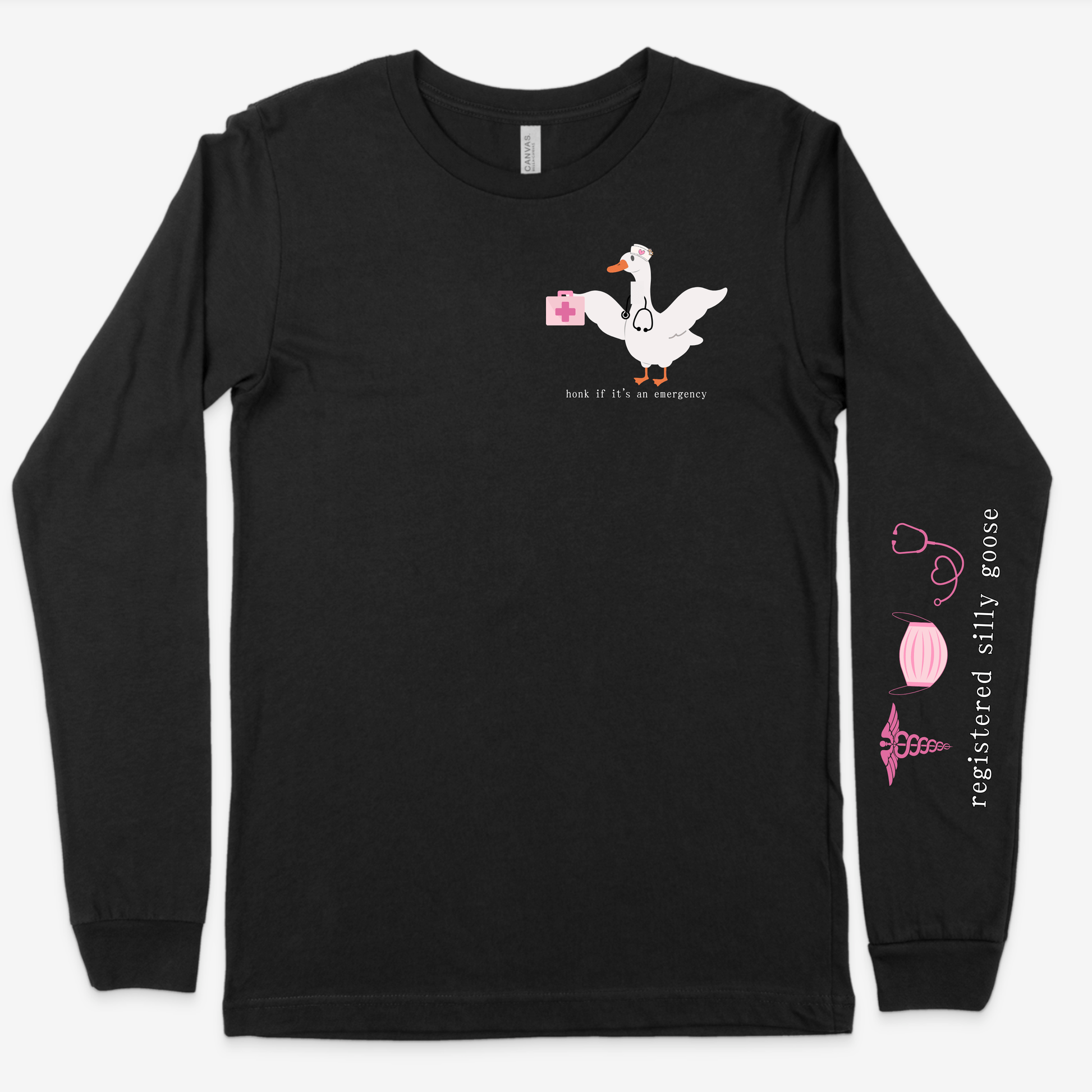 Silly Goose Registered Nurse Women’s T-Shirt – Fun & Playful Healthcare Apparel for Nurses S Black Short