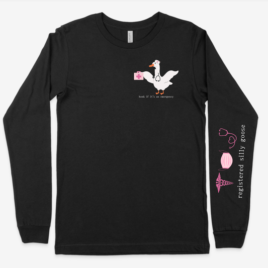 Silly Goose Registered Nurse Women’s T-Shirt – Fun & Playful Healthcare Apparel for Nurses S Black Short