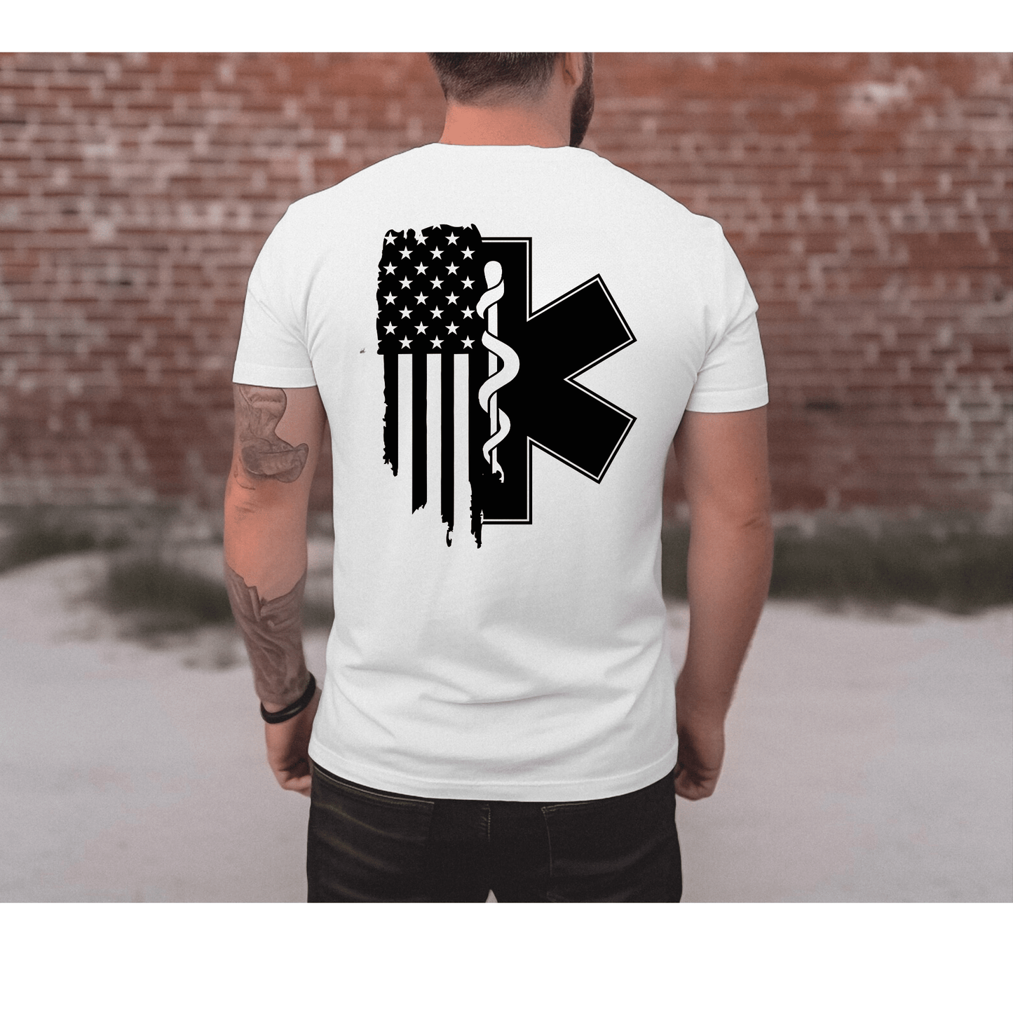 Star of Life EMS Shirt – EMT Paramedic American Flag First Responder Apparel