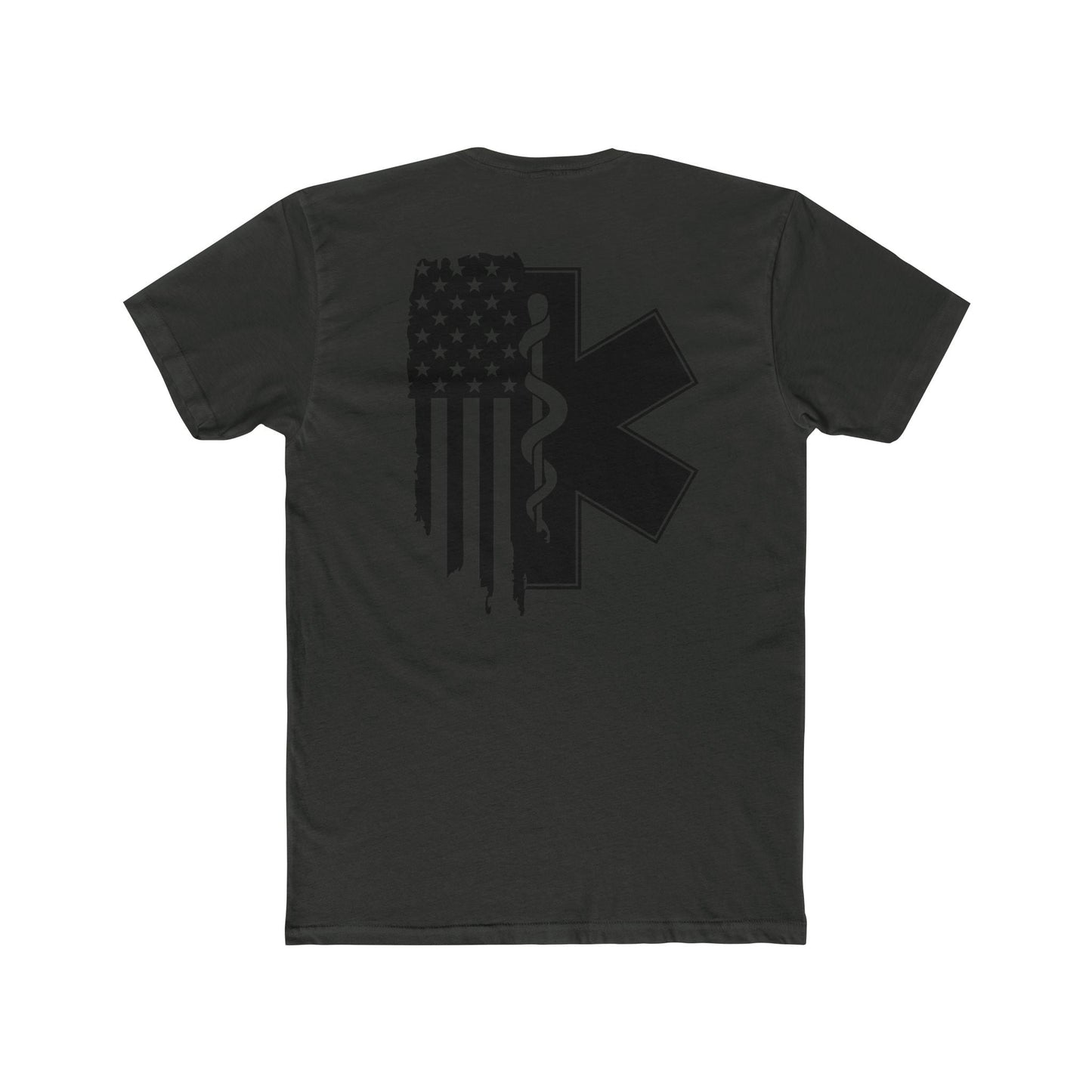 Star of Life EMS Shirt – EMT Paramedic American Flag First Responder Apparel Dark Heather Gray