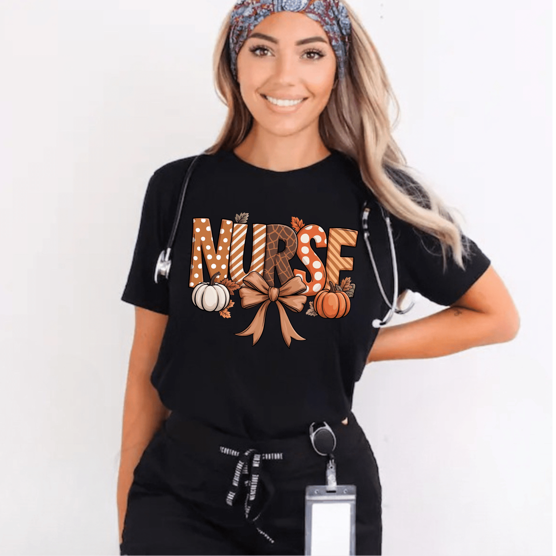 Thanksgiving Nurse Shirt – Festive Fall Tee with Turkey & Pumpkin Design | Cute Nurse Thanksgiving Gift for RN, LPN, CNA & Healthcare Workers