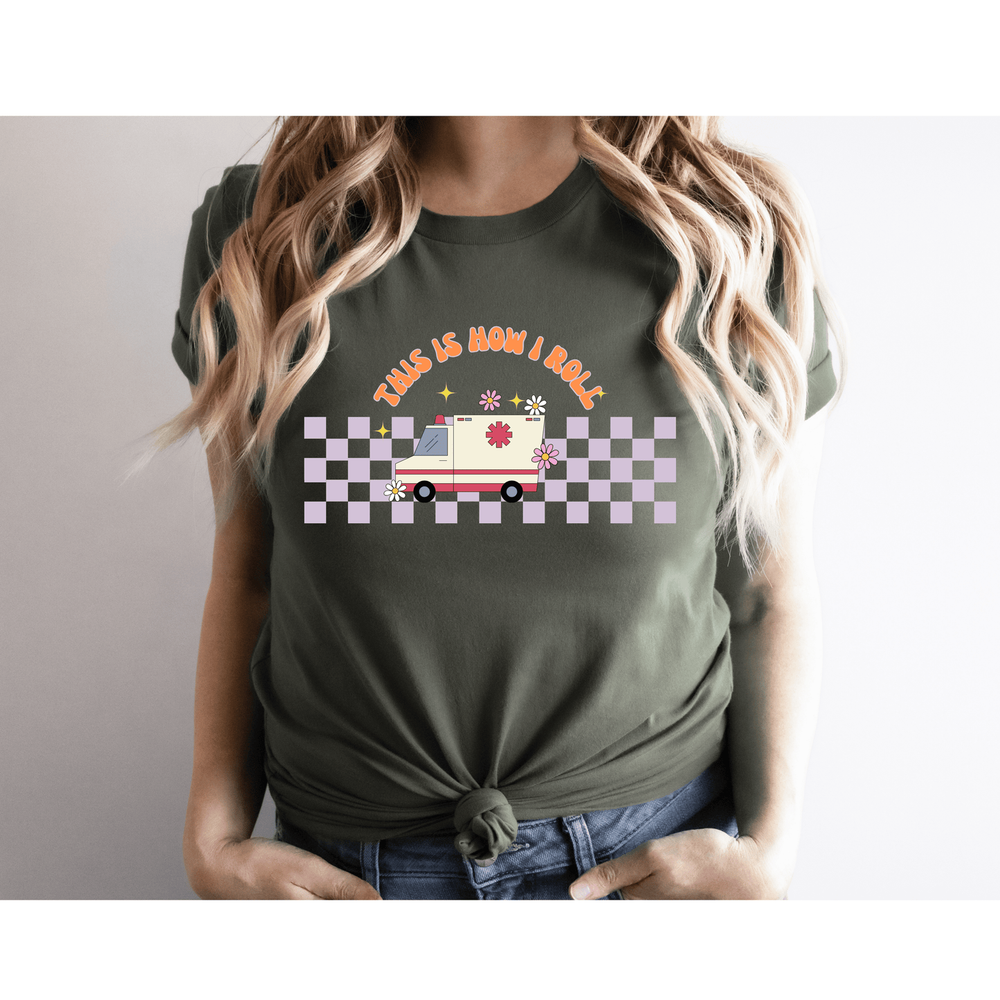 This Is How I Roll Women’s EMS T-Shirt – Fun & Proud Paramedic Apparel for Women Military Green