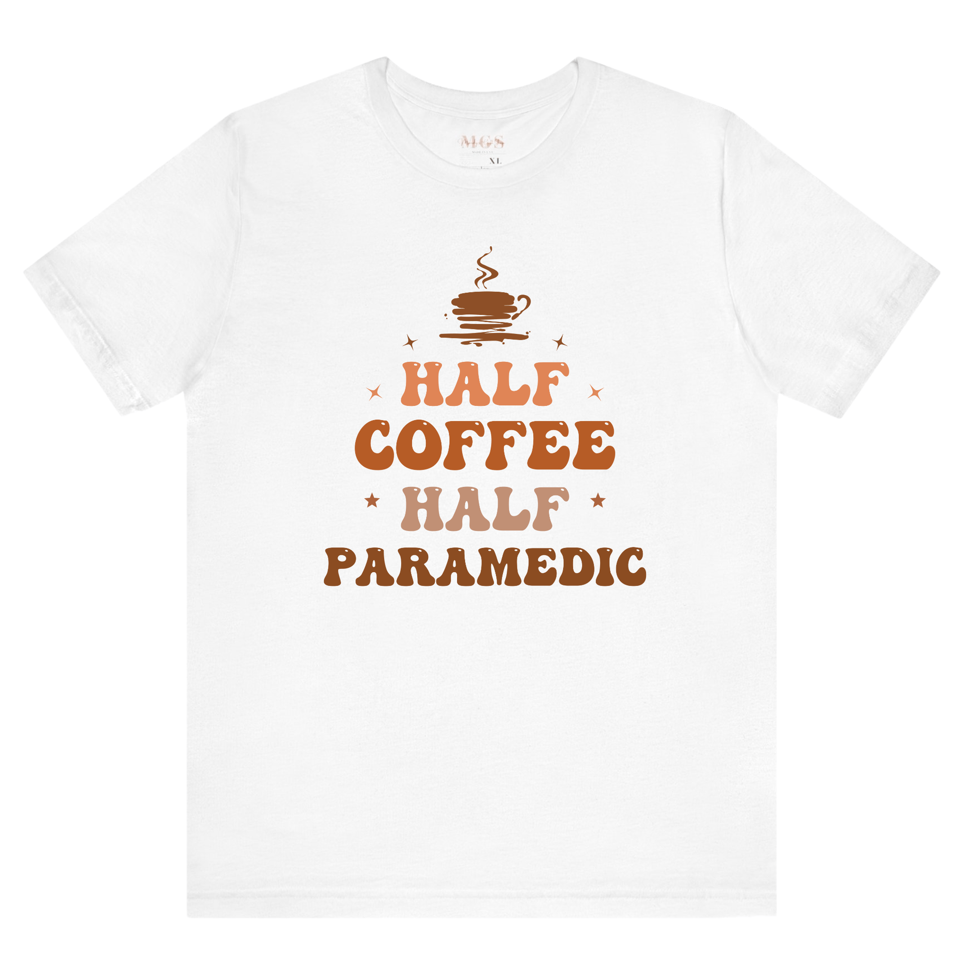 Women’s Half Coffee Half Paramedic T-Shirt – Funny Paramedic Gift Tee