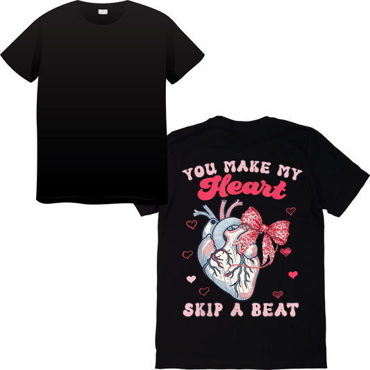 You Make My Heart Skip A Beat Valentine’s Day T-Shirt – Cute & Playful Healthcare Valentine’s Apparel